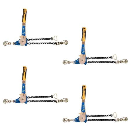 Mytee Products 4PK 5/16in-3/8in Easy Ratcheting Chain Binder w/Up to 36in Chain Take-Up 5400lb WLL, 4PK CB-AEZ-Lx4
