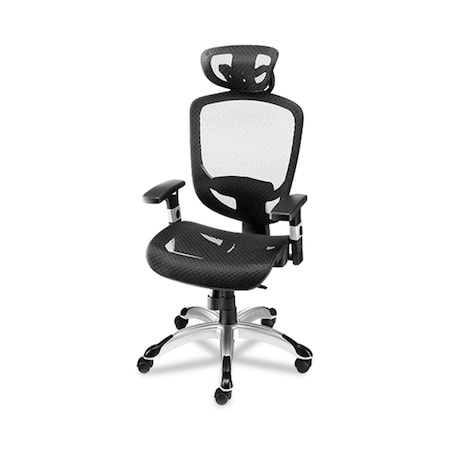Union & Scale FlexFit Hyken Mesh Task Chair, Supports Up to 300 lbs, 17.24" to 20.98" Seat Height, Black/Silver UN59460V-CC