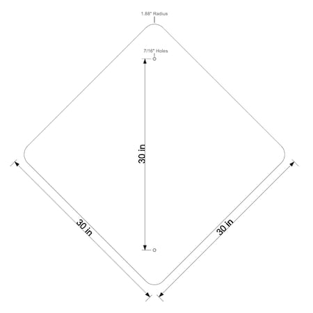 Sign Solutions Usa Traffic Sign, 30 in Width, Aluminum Sign, Diamond DUS12DYE3030W1-13R