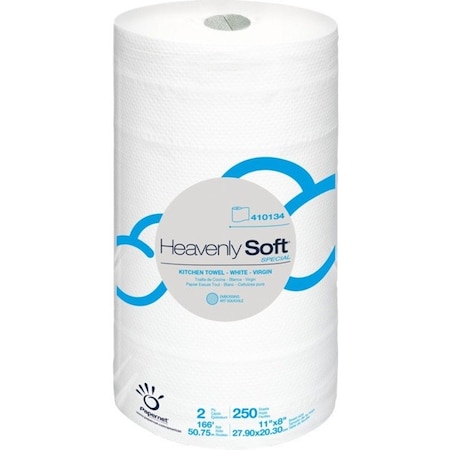 Papernet Heavenly Soft Perforated Roll Paper Towels, 2 Ply, Continuous Roll Sheets, 167 ft, White 410134