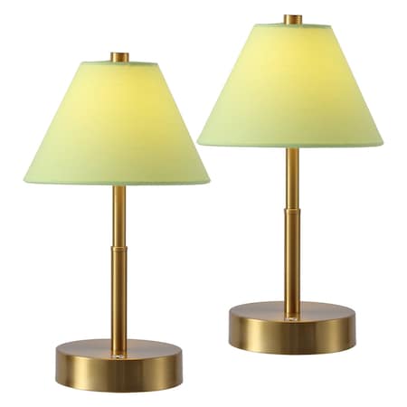 Cordelia 11.2 in. Vintage Metal Cordless Rechargeable Integrated Dimmable LED Table Lamp w/Touc, 2PK