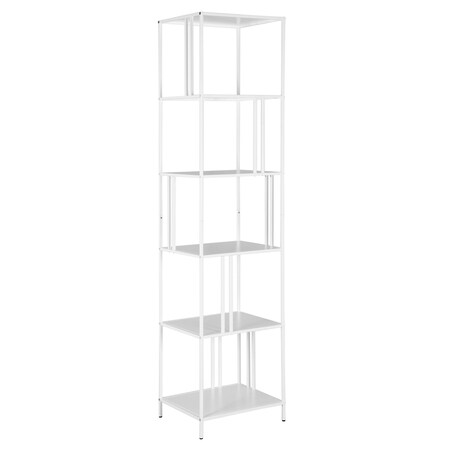 Homeroots 76" White Metal Five Tier Etagere Bookcase 527562