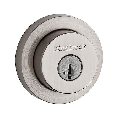 Kwikset Single Cylinder Deadbolt, 1" L Throw, Zinc 158-RDT-15-SMT-6AL-STRKP-K3