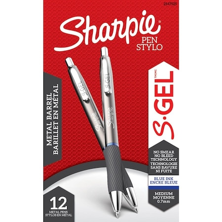 Sharpie Pen Set, Blue, Non-Erasable, Gel, PK12 2147525