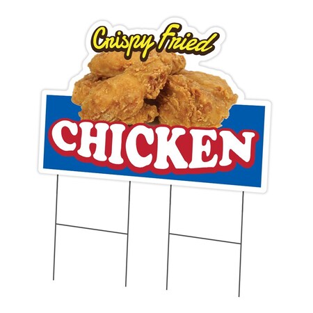 Signmission Crispy Fried Chicken Die Cut Yard & Stake plastic window, 2436-Crispy Fried Chicken C-DC-2436-Crispy Fried Chicken19