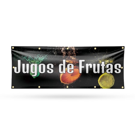 Signmission Jugos de Frutas, 48 Inch x 120 Inch, Vinyl Banner B-120-30714
