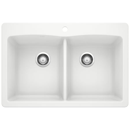 Blanco Diamond Equal Double Dual Deck, White 440221