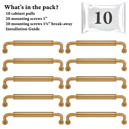 Designperfect 5 1/16'' Center-to-Center Barrel Pull, 10PK DPA10T964CBZ