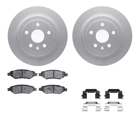 Dynamic Friction Co DFC GEOSPEC Coated Rotors with 5000 Brake Pads - Ceramic and Hardware 4512-46092