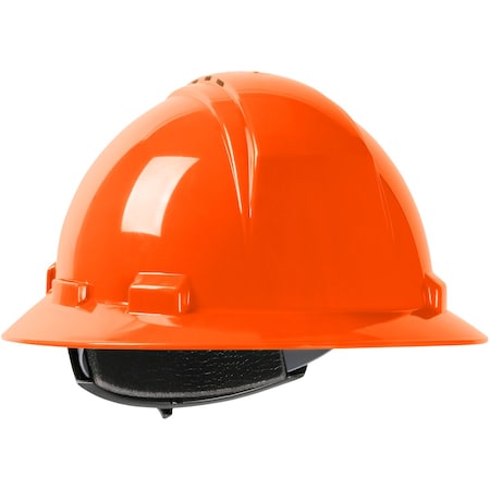 Dynamic Vented, Full Brim Hard Hat w/HDPE Shell, 4-Point Textile Suspension and Wheel Ratchet Adj. 280-HP641RV-31
