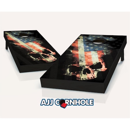 Mkf Collection By Mia K. Farrow AJJCornhole American Skull Theme Cornhole Set with Bags - 8 x 24 x 48 in. AJ13102