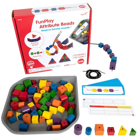 Edxeducation Fun Play Attribute Beads, Assorted Colors & Sizes 40152