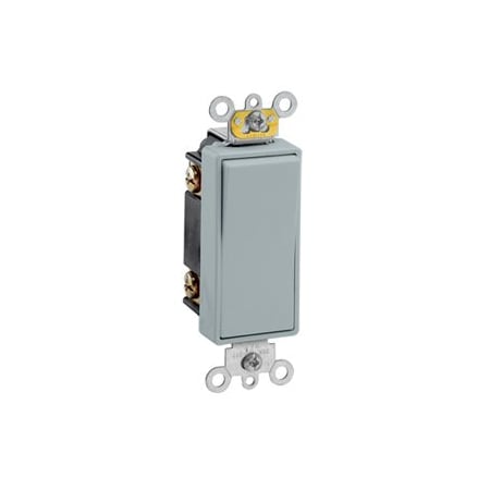 Leviton Decora Plus Rocker Double-Pole AC Quiet Switch, 20 Amp, 120/277 Volt, Gray 5622-2GY