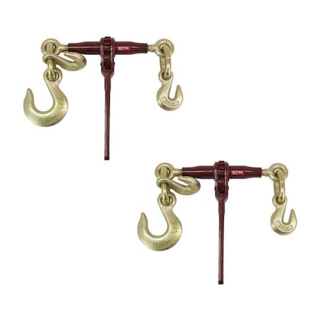 Mytee Products Ratchet Load Binder w/ 1/2in Grab Hook & 5/8in Slip Hook - 1/2in Grab Hook, 2PK CBRS12-58SH-12GHx2