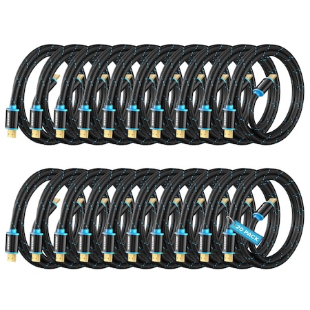 Maximm 3ft 4K 60Hz 18Gbps HDMI 2.0 Braided Cable, 20PK HD2-3FT-20PK