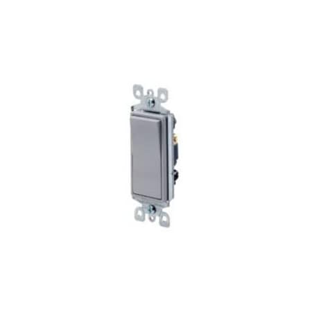 Leviton Decora Rocker Single-Pole AC Quiet Switch, 15 Amp, 120/277 Volt, Gray 5601-2GY