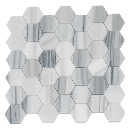Apollo Tile Gray 12x12 Equator Marble Polished Floor and Wall Mosaic Tile 4.83 sqft/case, 5PK APLMRM88G28A
