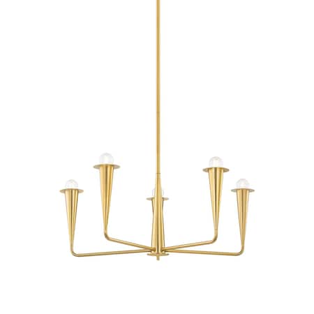 Mitzi The Lifestyled Co X Danna 5 Light Chandelier 12 In. Aged Brass H791805-AGB