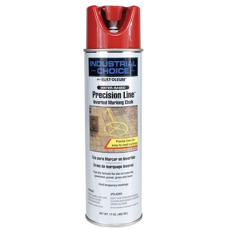Industrial Choice 17 Oz Rust-Oleum APWA Red Water-Based Precision Line Inverted Marking Chalk 205235