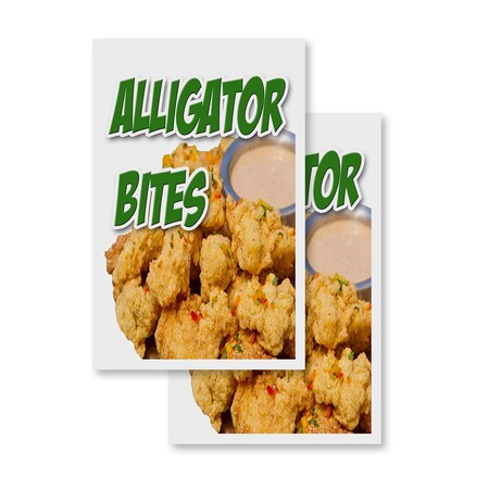 Signmission Alligator Bites, Vinyl Decals Only 24 Inch x 36 Inch, Vinyl Decal, 2PK DSB-2436-2PACK-Alligator Bites