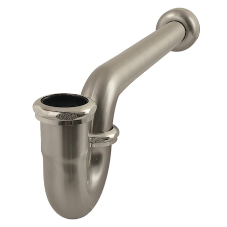 Kingston Brass 1-1/2 in. P-Trap with Box Flange, 13-1/16 in. Length, 18 Gauge, Brushed Nickel CC4128