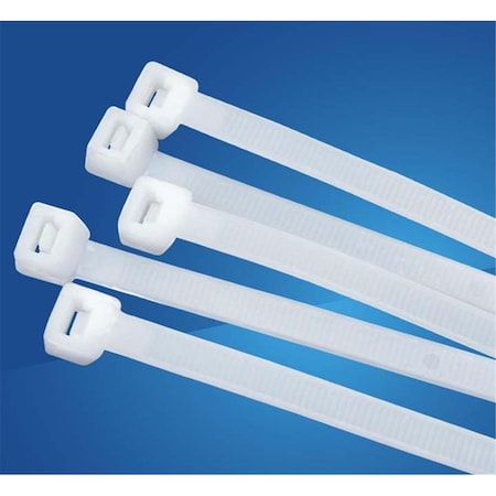 Hi-Tec Cable Tie, 8 in L, White, 100 PK HI609442