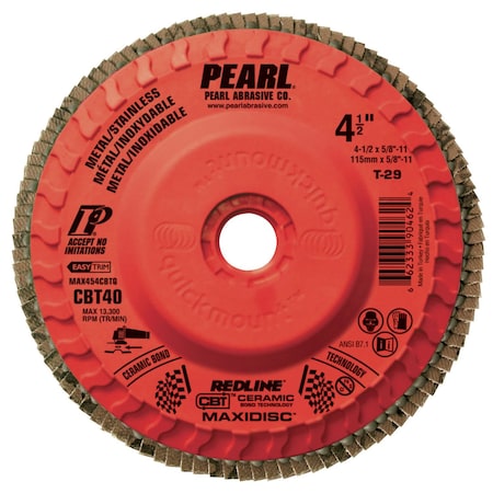 Pearl Redline CBT Maxidisc Trimmable 4-1/2 x 5/8-11 CBT40 T-29 MAX454CBTQ