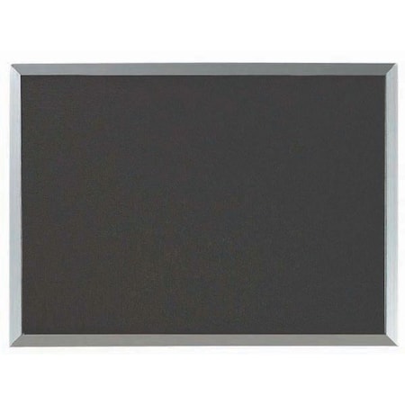 Aarco Designer ''Black'' Fabric Bulletin Board w/ a Clear Satin Anodized Aluminum Frame, 18''Hx24''W DF1824028