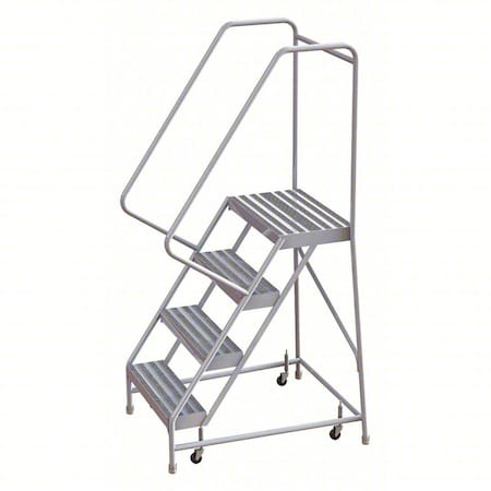 Tri-Arc 6 ft H Aluminum Rolling Ladder, 4 Steps, 350 lb Load Capacity WLAR104164