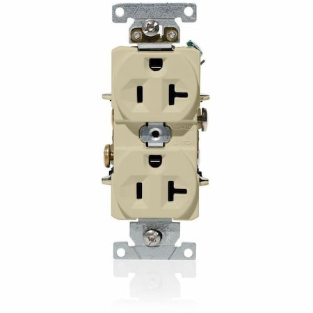 Leviton Duplex Outlet, Ivory 20A 125V C5362-I