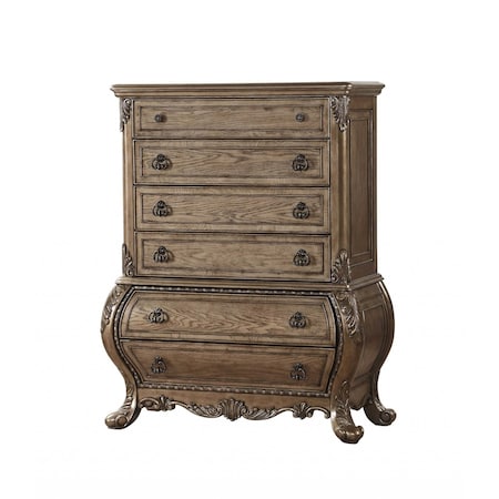 Homeroots 21" X 42" X 57" Vintage Oak Wood Chest 347091