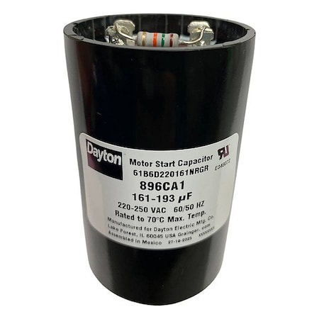 Dayton MotorStartCapacitorwithResistor, Round 896CA1