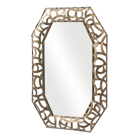 Homeroots 35" Bronze Octagonal Steel Framed Accent Mirror 558340