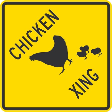 Chicken Xing, 24x24, High Intensity Prismatic, Yellow