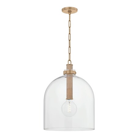 Troy Lighting Kori 15.75in wide 1 Light Pendant in Patina Brass F4916-PBR