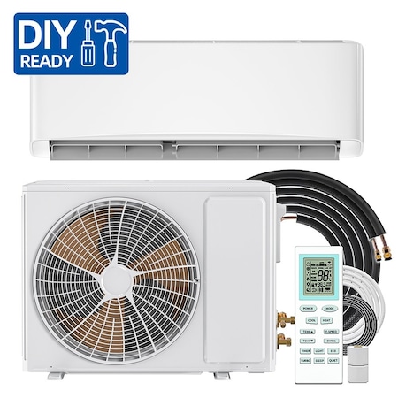 Edendirect DIY 1-Zone 1,2000 BTU 17SEER Ductless Mini Split Air Conditioner Heat Pump w/ 13/15 ft.230-Volt ZR-FTSKT-230V-W