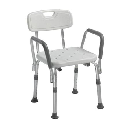 Devilbiss Healthcare Knock Down Bath Bench with Back and Padded Arms 12445kd-1