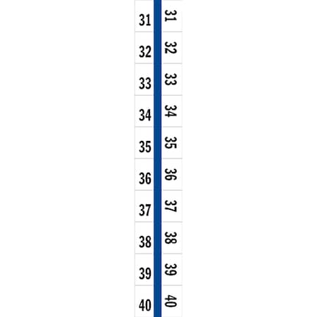 Tabbies 1/2" NUMERICAL EXHIBIT INDEX TABS, BLUE COLOR EDGE, '#31 - 40', 100 TABS/PACK, 5 PACKS/BOX, 5PK 58003