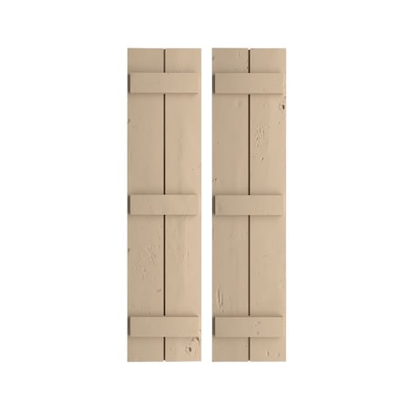 Ekena Millwork Rustic Two Board Joined Board-n-Batten Knotty Pine Faux Wood Shutters, 11W x 82H, PR SHUBJS11X82KPPR