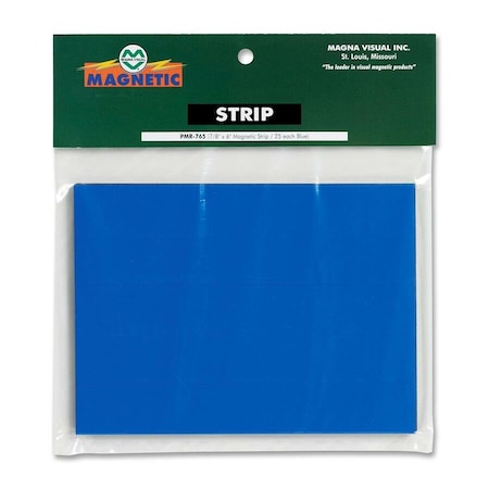 Magna Visual Magnetic Strips, Pre-Cut, 6in, Blue, PK25 PMR-765