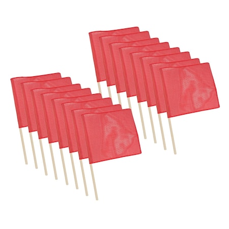 Mytee Products Oversize Warning and Safety Red Flags with Wooden Dowel, 16PK VMFx16