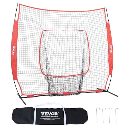 Vevor 7x7 ft Baseball Softball Practice Net Hitting Batting Training Carry Bag YC-SS-BN002