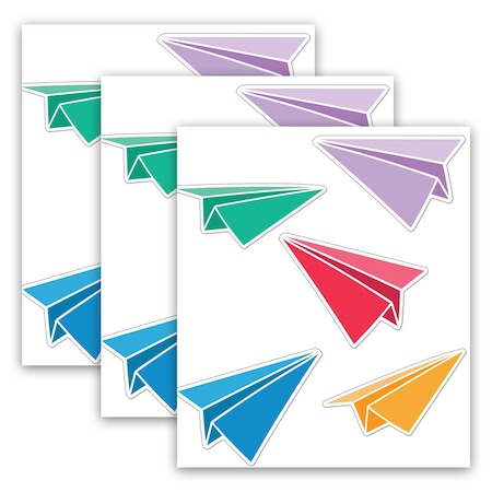 Carson Dellosa Happy Place Paper Airplanes Cut-Outs, 36-Piece Set, 3PK 120631