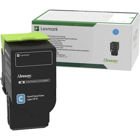 Lexmark Return Program Toner, 1,400 Page-Yield, Cyan 78C10C0