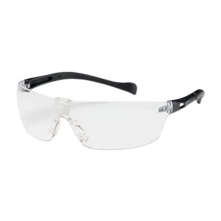 Bouton Optical Rimless Safety Glasses with Black Temple, Clear Lens and Anti-Scratch Coating 250-MT-10070