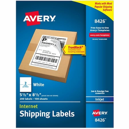 Avery Printable Shipping Labels, 5.5 in, PK200 08426
