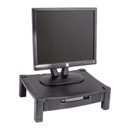 Kantek Kantek Adjustable Standard Monitor Stand with Drawer - 60 lb Load Capacity - 6" Height x 13" Width - Black MS420
