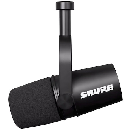 Shure DYNAMIC PODCAST MICROPHONE (BLACK) WITH XLR CONNECTOR FOR DIGITAL OR ANALOG RECORDING, INCLUDES 3/8 MV7X