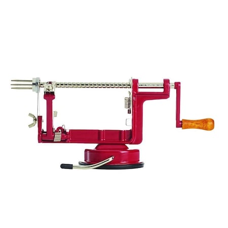 Back To Basics Apple/Potato Peeler, Cast Iron/Stainless Steel, Red A505
