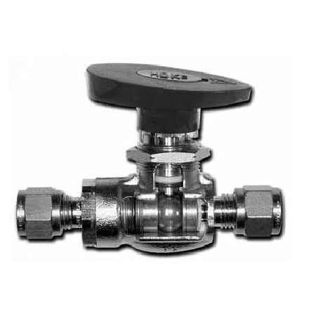 Hoke 7000 Series Bi-directional, High Cycle, Zero Leak Ball Valves - DL Series, 3/8in Tube x 3/8in Tube 7015G6YDL